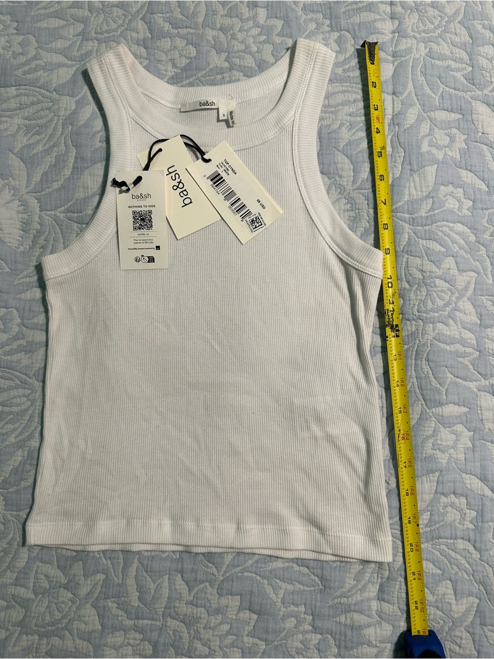 ba&sh White Ribbed Tank Top - Picture 6 of 8